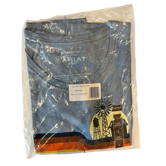 Ariat T Shirt SZ L  New with Tags Ariat Acres shirt short Sleeve Blue women - Picture 3 of 4